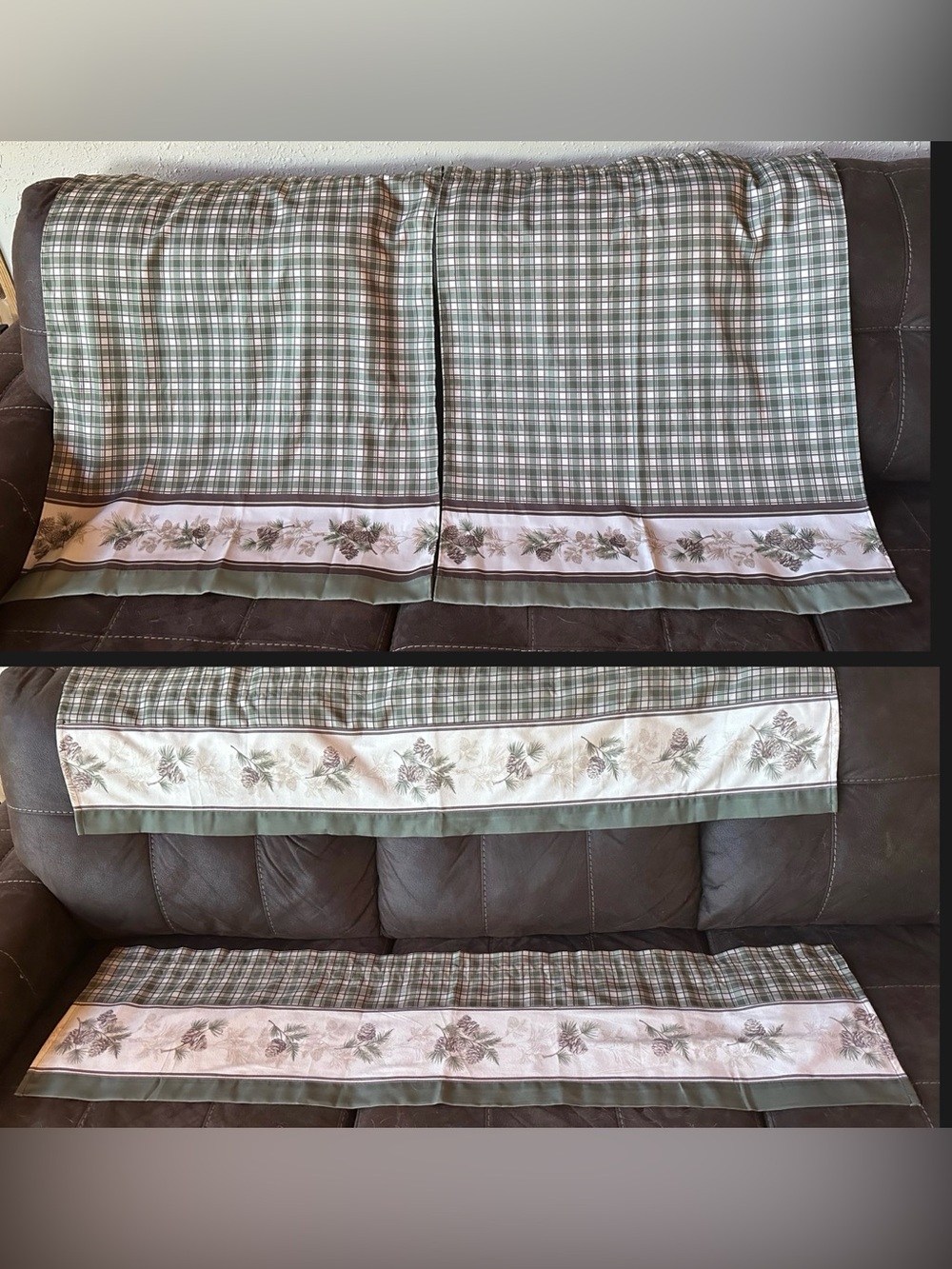 Lichtenberg Berkshire Pine & Plaid 2 Tiers, 2 Valences